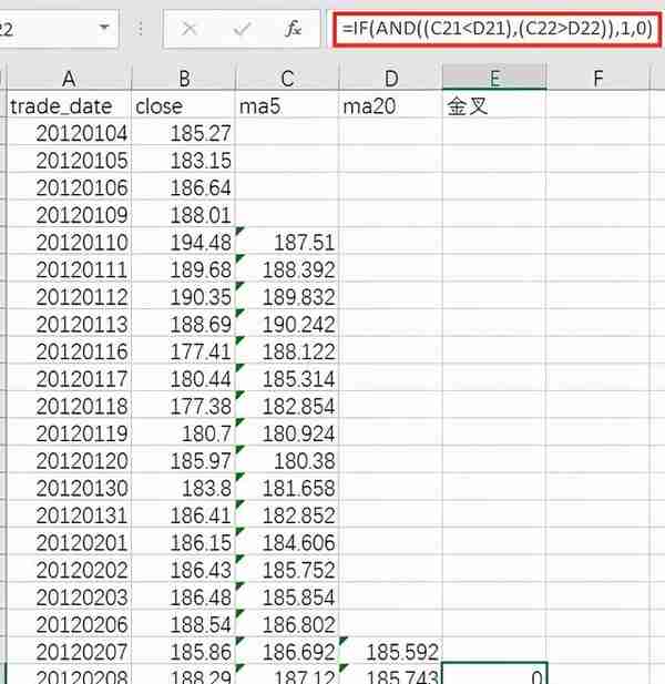 以经典双均线量化策略为例利用Excel实现简单的股票策略回测