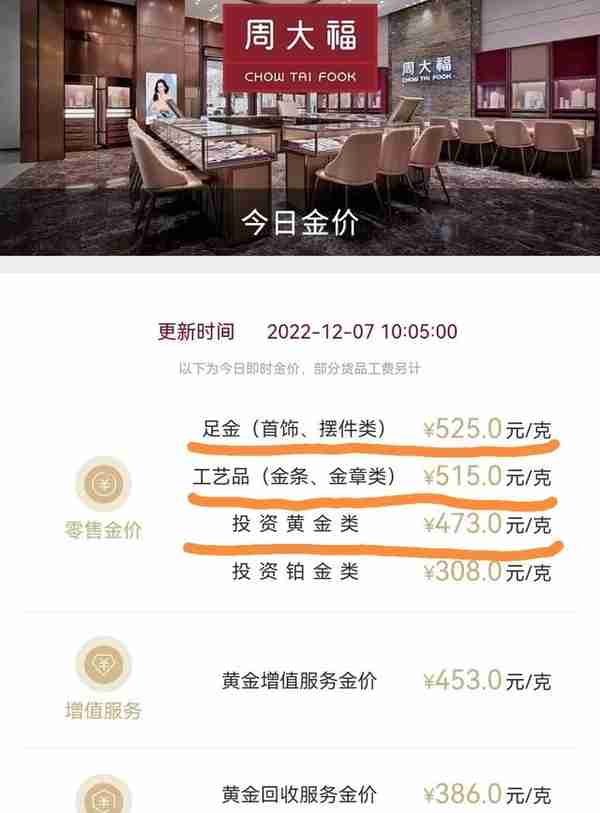 12月7日 金条 金砖 银砖 黄金手镯 价格多少一克？