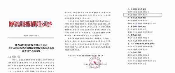 喜报！创新担保获陕西省政府性融资担保体系建设突出贡献奖