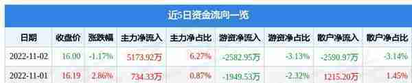 山煤国际11月2日主力资金净买入5173.92万元