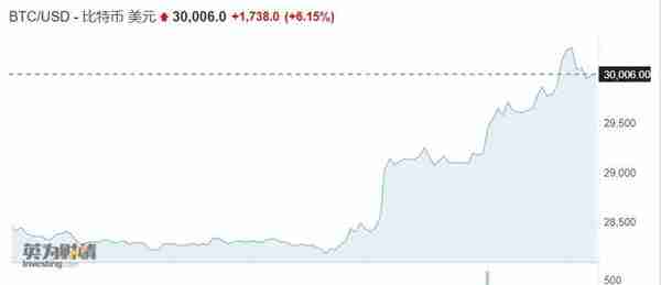 比特币突破30000美元 年初至今涨幅已超80%