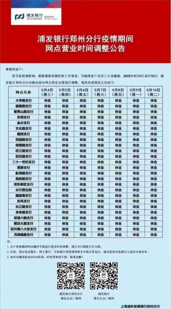 最全！郑州各银行网点暂停营业，业务如何办理？