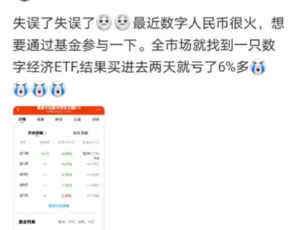 数字人民币太火了！股民竟然买成数字经济ETF