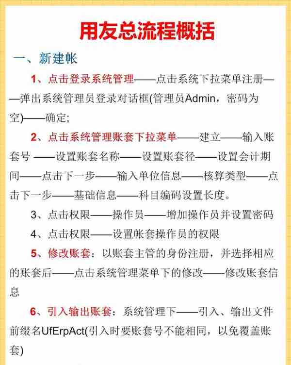 用友操作总流程！早晚都用得上的实操干货！