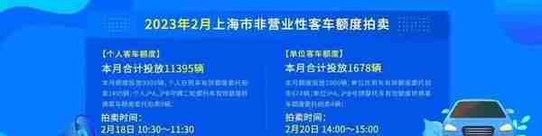 2月沪牌拍卖时间为：下周六举行，警示价91500元