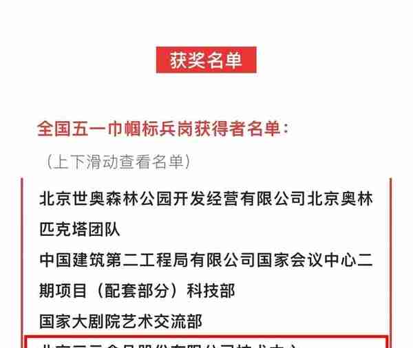 北京三元食品股份有限公司技术中心荣获全国五一巾帼标兵岗称号