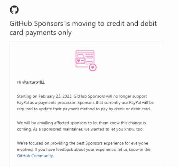 微软GitHub项目打赏功能不再支持PayPal付款