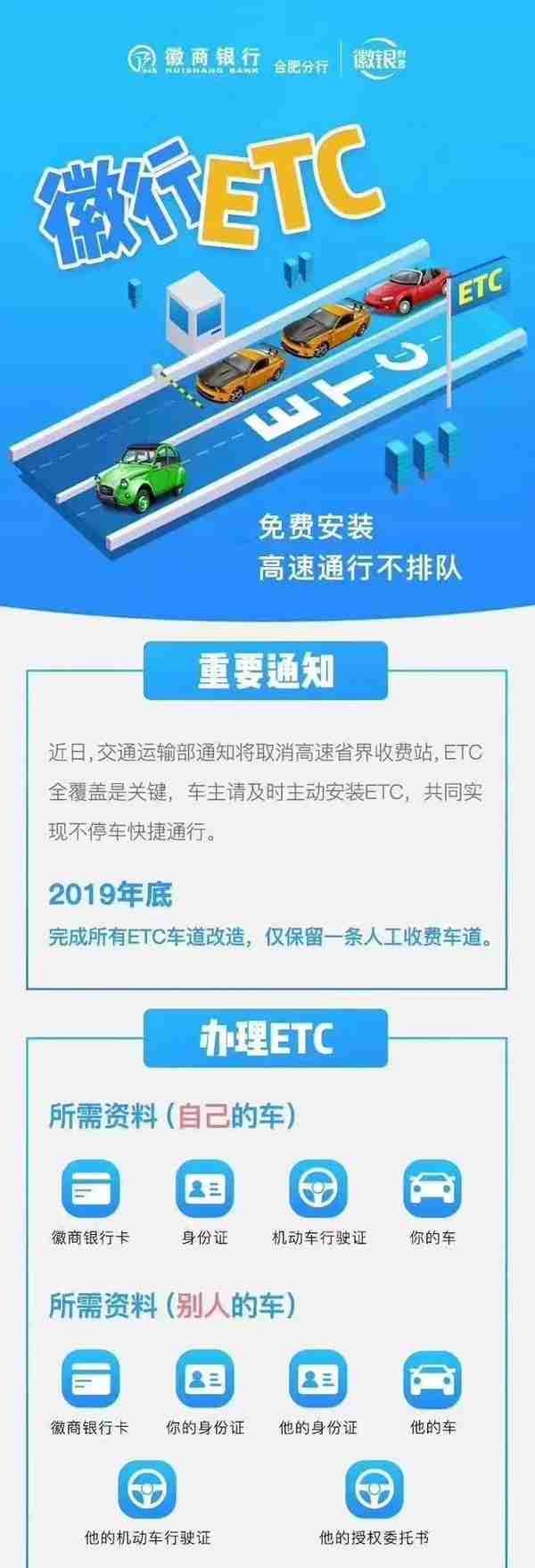 @安徽人，本月起ETC可免费安装！高速费“打折”