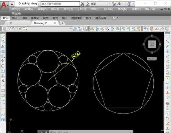 CAD环形阵列与多边形命令辅助绘制组合图形