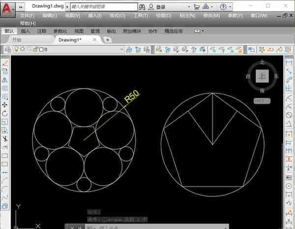 CAD环形阵列与多边形命令辅助绘制组合图形