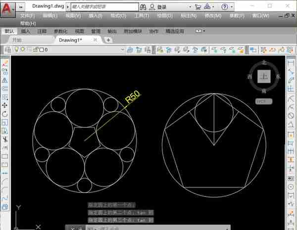 CAD环形阵列与多边形命令辅助绘制组合图形