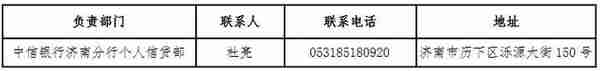 中信银行济南分行新冠肺炎疫情防控期间金融支持政策操作指引