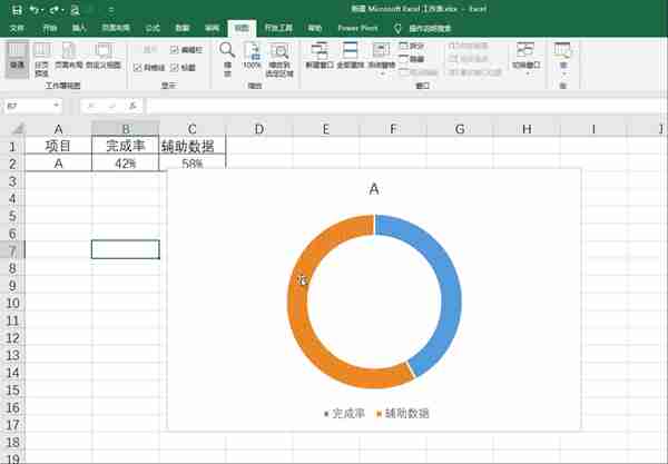完成率适合用什么图表？首选百分比圆环图，简单直观让人一看就懂