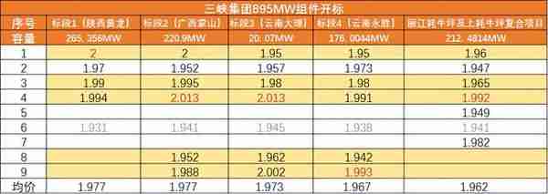 单双面540W+综合均价1.951元/瓦，三峡3.8GW组件集采开标