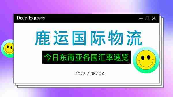 2022.08.24今日东南亚各国汇率速览__鹿运国际整理